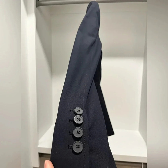 Body By Victoria stretch navy notched collar lined Blazer size 14 - Picture 5 of 10